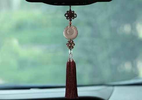 Double Dragon Obsidian Car Charm